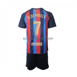 Fußballtrikot FC Barcelona Ousmane Dembele 7 Kinder Heim 2022-2023 Kurzarm