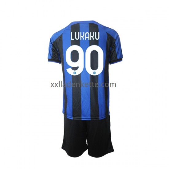 Fußballtrikot Inter Mailand Romelu Lukaku 90 Kinder Heim 2022-2023 Kurzarm