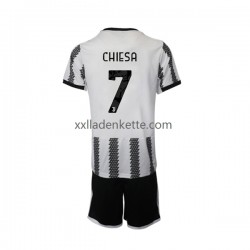 Fußballtrikot Juventus Turin Chiesa 7 Kinder Heim 2022-2023 Kurzarm