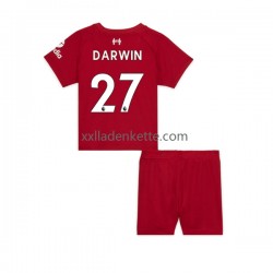 Fußballtrikot Liverpool Darwin Nunez 27 Kinder Heim 2022-2023 Kurzarm