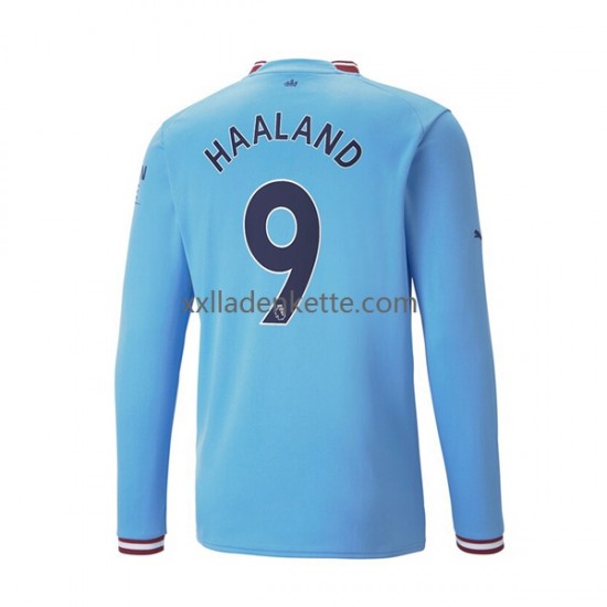 Fußballtrikot Manchester City Haaland 9 Herren Heim 2022-2023 Langarm