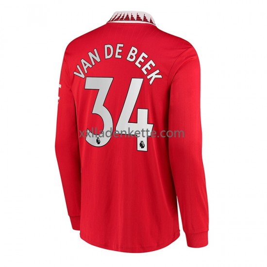 Fußballtrikot Manchester United Donny van de Beek 34 Herren Heim 2022-2023 Langarm
