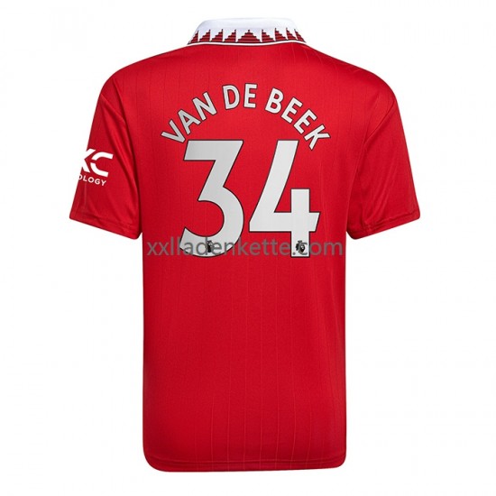 Fußballtrikot Manchester United Donny van de Beek 34 Herren Heim 2022-2023 Kurzarm