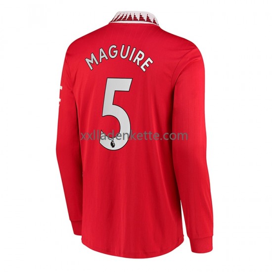 Fußballtrikot Manchester United Harry Maguire 5 Herren Heim 2022-2023 Langarm