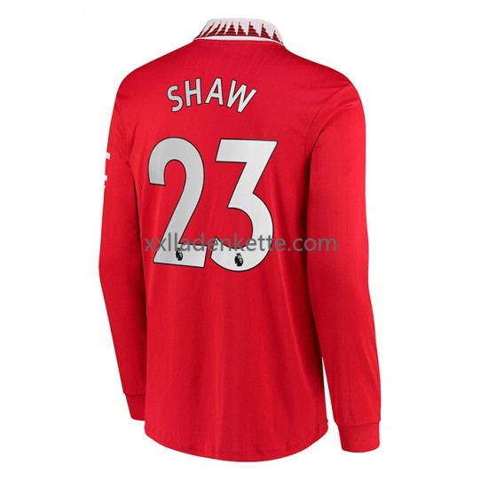 Fußballtrikot Manchester United Luke Shaw 23 Herren Heim 2022-2023 Langarm