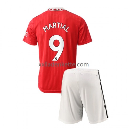 Fußballtrikot Manchester United Martial 9 Kinder Heim 2022-2023 Kurzarm