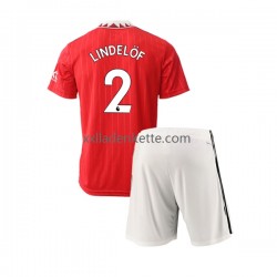 Fußballtrikot Manchester United Victor Lindelof 2 Kinder Heim 2022-2023 Kurzarm