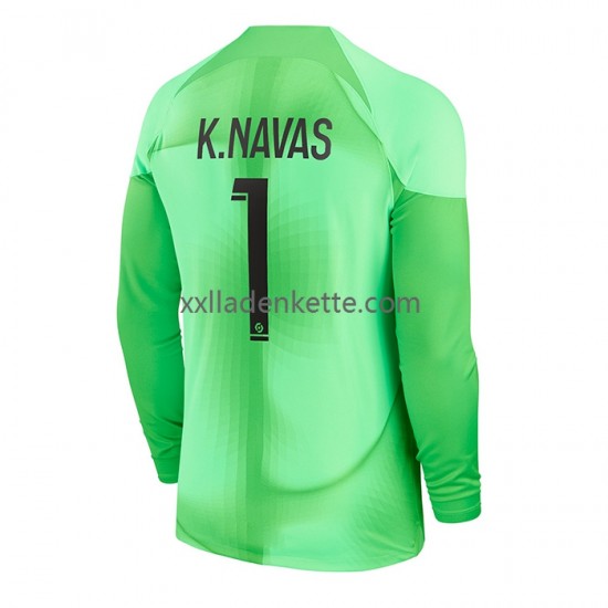 Fußballtrikot Paris Saint-Germain K.Navas 1 Torwart Herren Heim 2022-2023 Langarm