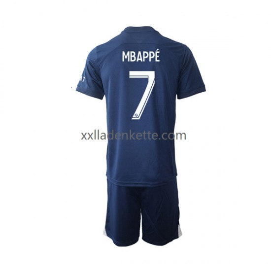 Fußballtrikot Paris Saint-Germain Mbappé 7 Kinder Heim 2022-2023 Kurzarm