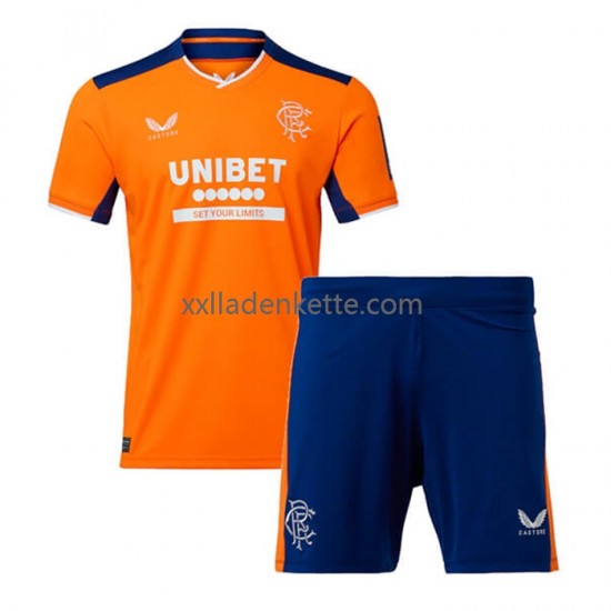 Fußballtrikot Rangers Kinder Ausweich 2022-2023 Kurzarm
