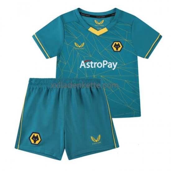 Fußballtrikot Wolverhampton Wanderers Kinder Auswärts 2022-2023 Kurzarm