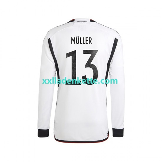 Fußballtrikot Deutschland Thomas Muller 13 Herren Heim World Cup 2022 Langarm