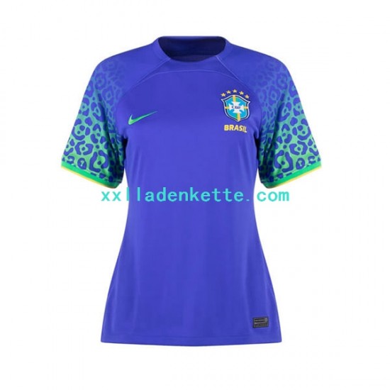 Fußballtrikot Brasilien Dame Auswärts World Cup 2022 Kurzarm