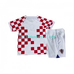 Fußballtrikot Kroatien Kinder Heim World Cup 2022 Kurzarm