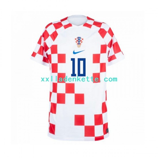 Fußballtrikot Kroatien Modrić 10 Herren Heim World Cup 2022 Kurzarm