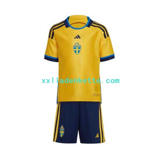Fußballtrikot Schweden Kinder Heim 2022 Kurzarm