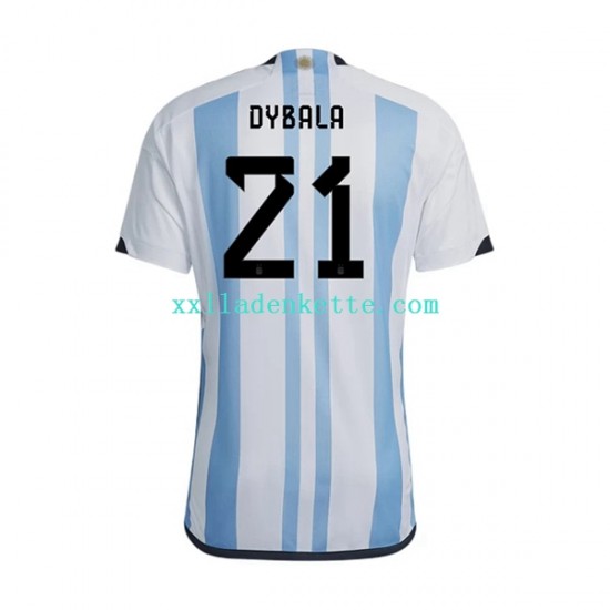 Fußballtrikot Argentinien Dybala 21 Herren Heim World Cup 2022 Kurzarm
