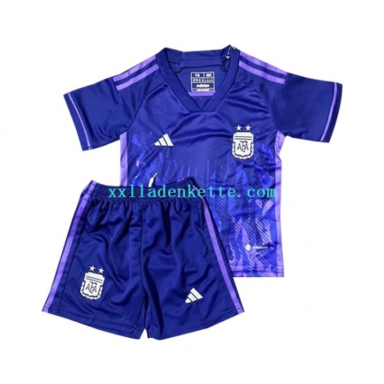 Fußballtrikot Argentinien Kinder Auswärts World Cup 2022 Kurzarm