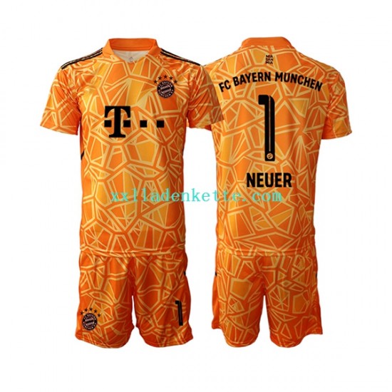 Fußballtrikot FC Bayern München Manuel Neuer 1 Torwart Kinder Auswärts 2022-2023 Kurzarm