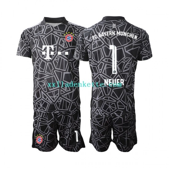 Fußballtrikot FC Bayern München Manuel Neuer 1 Torwart Kinder Heim 2022-2023 Kurzarm