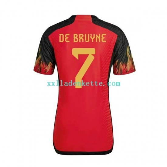 Fußballtrikot Belgien De Bruyne 7 Herren Heim World Cup 2022 Kurzarm