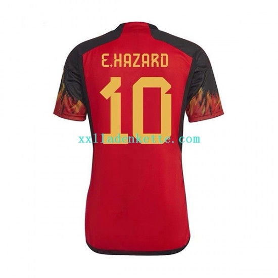 Fußballtrikot Belgien Hazard 10 Herren Heim World Cup 2022 Kurzarm
