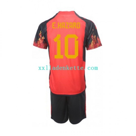 Fußballtrikot Belgien Hazard 10 Kinder Heim World Cup 2022 Kurzarm