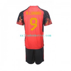 Fußballtrikot Belgien Lukaku 9 Kinder Heim World Cup 2022 Kurzarm