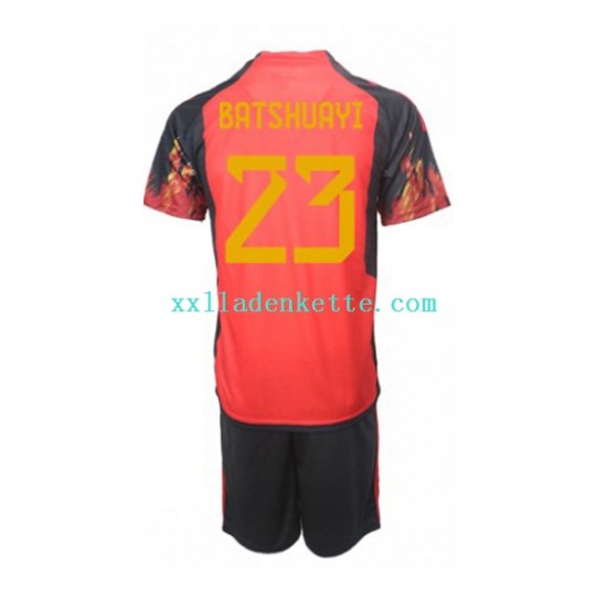 Fußballtrikot Belgien Michy Batshuayi 23 Kinder Heim World Cup 2022 Kurzarm