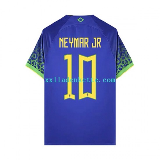Fußballtrikot Brasilien Neymar JR 10 Herren Auswärts World Cup 2022 Kurzarm
