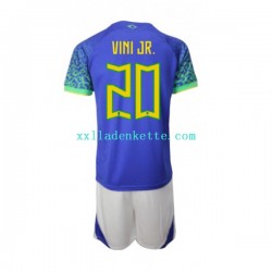 Fußballtrikot Brasilien Vinicius Junior 20 Kinder Auswärts World Cup 2022 Kurzarm
