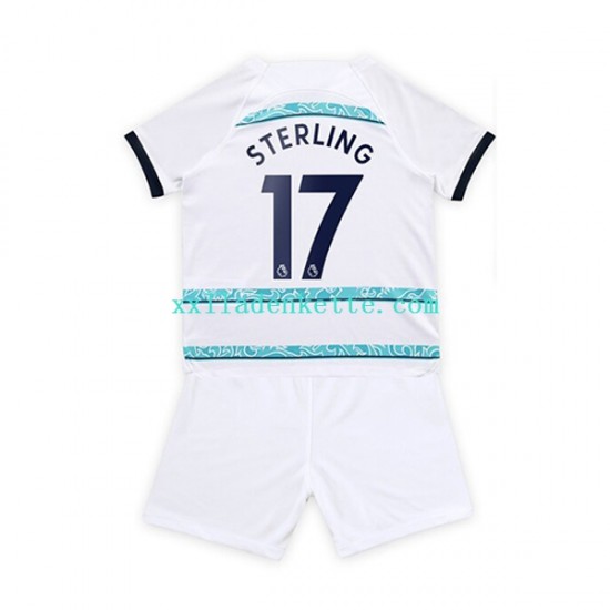 Fußballtrikot Chelsea Sterling 17 Kinder Auswärts 2022-2023 Kurzarm