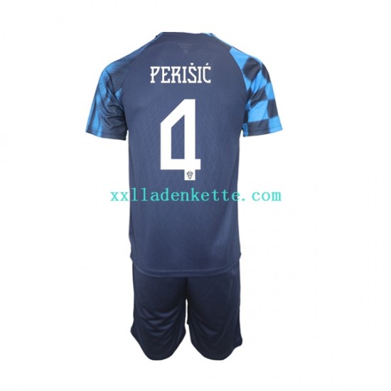 Fußballtrikot Kroatien Perisic 4 Kinder Auswärts World Cup 2022 Kurzarm