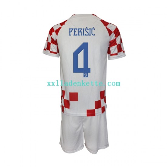 Fußballtrikot Kroatien Perisic 4 Kinder Heim World Cup 2022 Kurzarm
