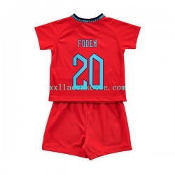 Fußballtrikot England Foden 20 Kinder Auswärts World Cup 2022 Kurzarm