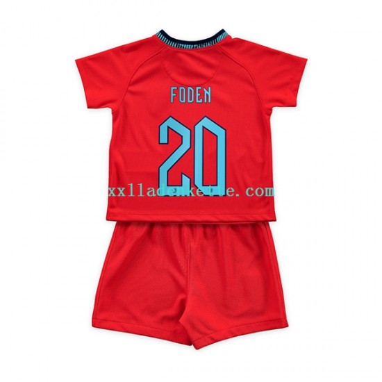 Fußballtrikot England Foden 20 Kinder Auswärts World Cup 2022 Kurzarm
