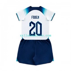 Fußballtrikot England Foden 20 Kinder Heim World Cup 2022 Kurzarm