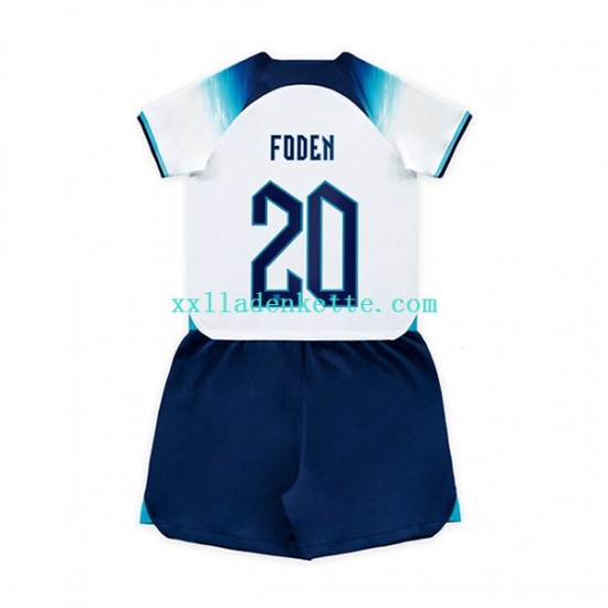 Fußballtrikot England Foden 20 Kinder Heim World Cup 2022 Kurzarm