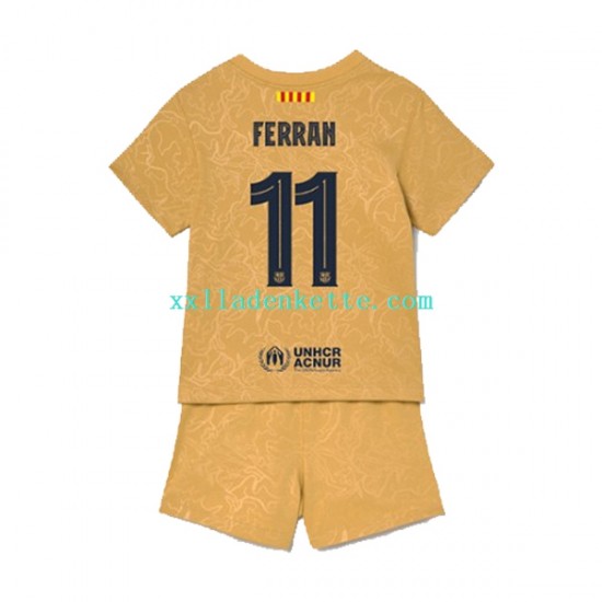 Fußballtrikot FC Barcelona Ferran Torres 11 Kinder Auswärts 2022-2023 Kurzarm