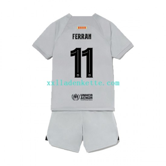 Fußballtrikot FC Barcelona Ferran Torres 11 Kinder Ausweich 2022-2023 Kurzarm