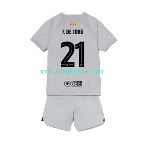 Fußballtrikot FC Barcelona Frenkie de Jong 21 Kinder Ausweich 2022-2023 Kurzarm