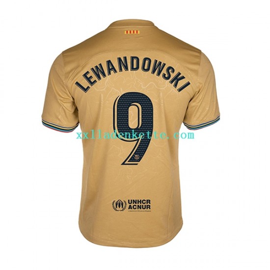 Fußballtrikot FC Barcelona Lewandowski 9 Herren Auswärts 2022-2023 Kurzarm