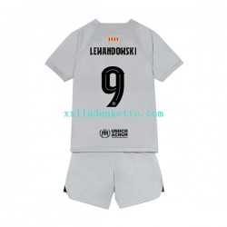 Fußballtrikot FC Barcelona Lewandowski 9 Kinder Ausweich 2022-2023 Kurzarm