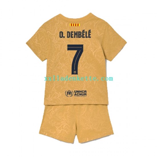 Fußballtrikot FC Barcelona Ousmane Dembele 7 Kinder Auswärts 2022-2023 Kurzarm