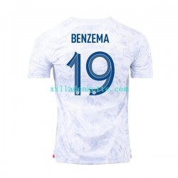 Fußballtrikot Frankreich Benzema 19 Herren Auswärts World Cup 2022 Kurzarm