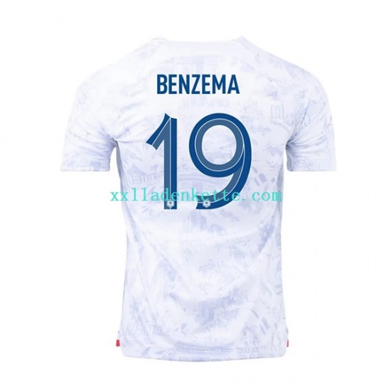 Fußballtrikot Frankreich Benzema 19 Herren Auswärts World Cup 2022 Kurzarm