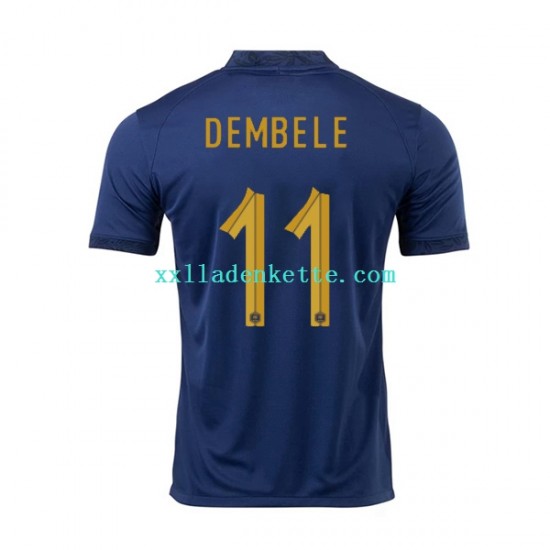 Fußballtrikot Frankreich Dembele 11 Herren Heim World Cup 2022 Kurzarm