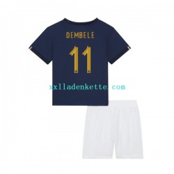 Fußballtrikot Frankreich Dembele 11 Kinder Heim World Cup 2022 Kurzarm