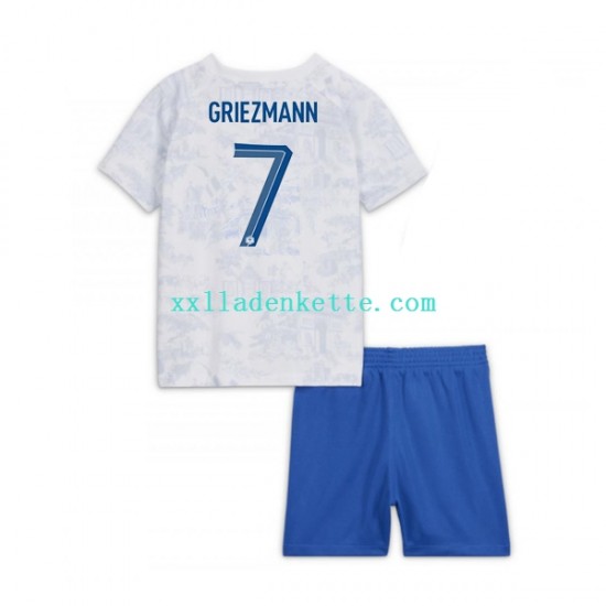Fußballtrikot Frankreich Griezmann 7 Kinder Auswärts World Cup 2022 Kurzarm