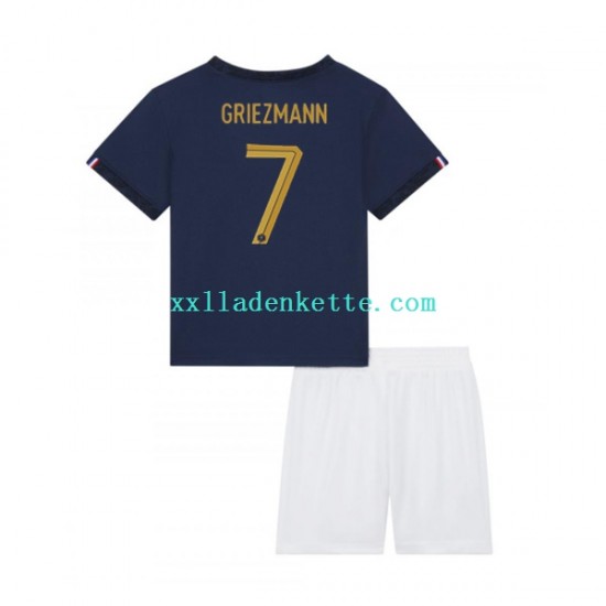 Fußballtrikot Frankreich Griezmann 7 Kinder Heim World Cup 2022 Kurzarm